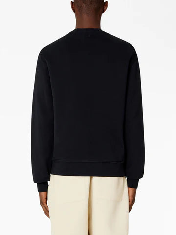 AMI PARIS || Men’s Black Crewneck Sweatshirt with Red Heart Logo