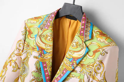 VERSACE || Versace Men's Baroque Print Lapel Blazer