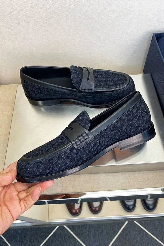 CHRISTIAN DIOR || Granville Men's Loafer in Black Oblique Jacquard and Leather - FASHION MYST