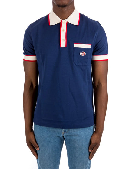 GUCCI || Logo-Patch Short-Sleeve Polo Shirt - FASHION MYST 