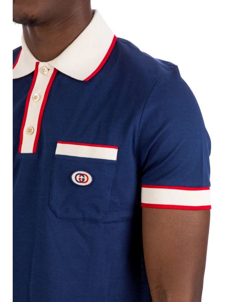 GUCCI || Logo-Patch Short-Sleeve Polo Shirt - FASHION MYST 