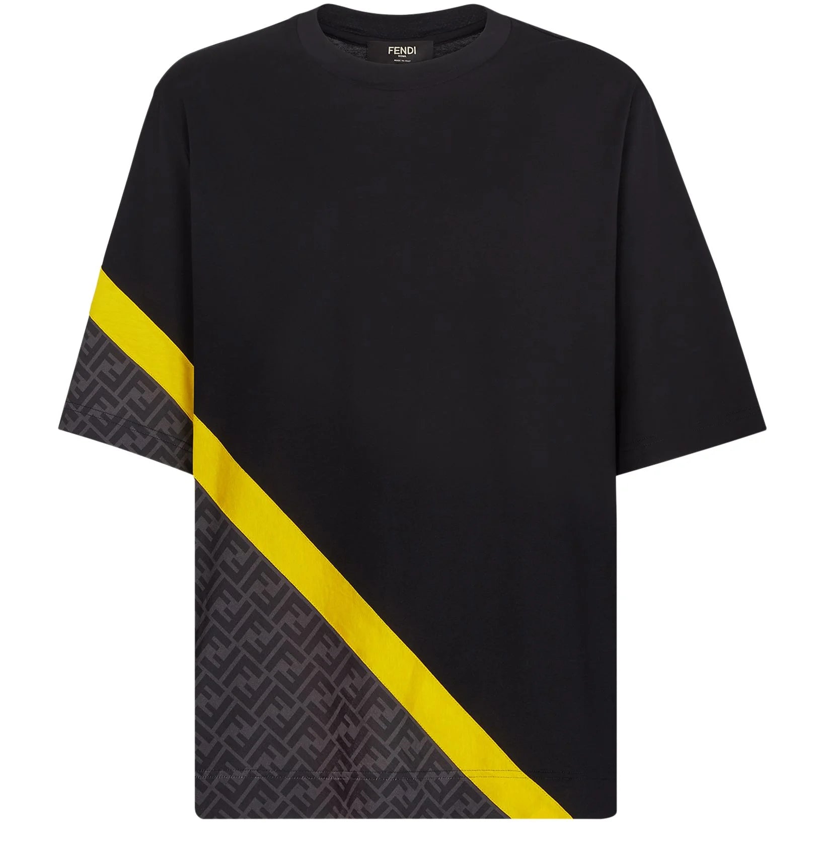 FENDI || Men's Diagonal FF- Graphic Logo Print T-Shirt FENDI || Men's Diagonal FF- Graphic Logo Print T-Shirt