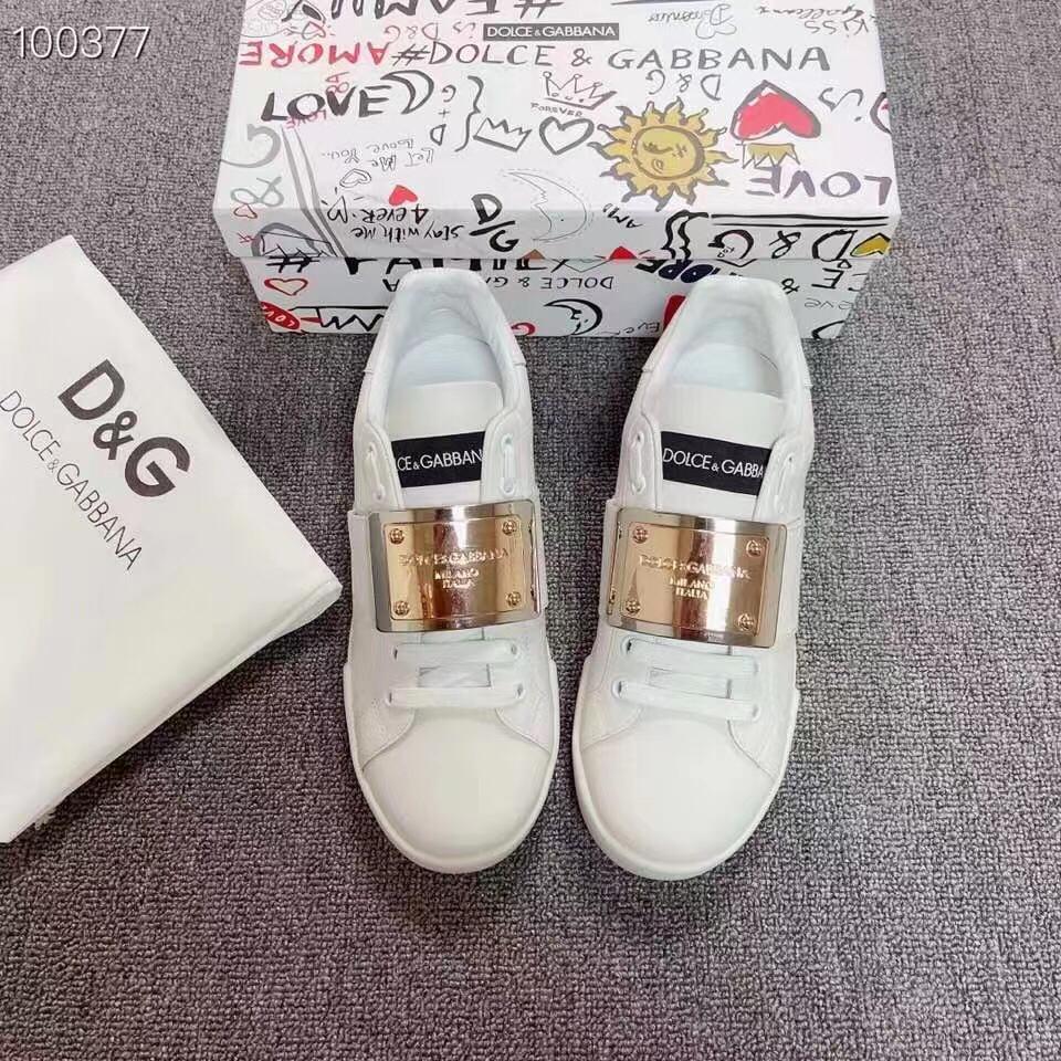 Dolce & Gabbana | Leather Sock Sneakers Logo Sneakers - FASHION MYST 