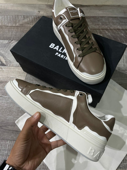 BALMAIN || Panel Stitch B-Court Sneakers Black - FASHION MYST 