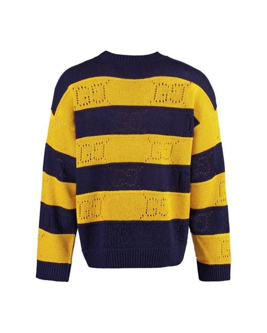 GUCCI || Men's GG Stripe Jumper Green/Yellow - FASHION MYST 