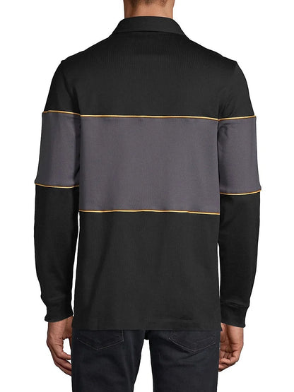 FRED PERRY || Panelled Long Sleeve Polo T-Shirt - FASHION MYST 