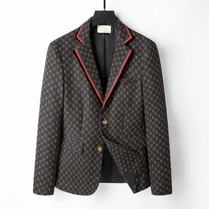 GUCCI || Single Breasted Jacket Blazer In GG Canvas