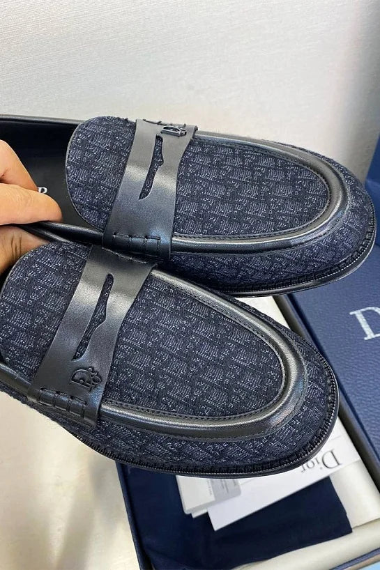CHRISTIAN DIOR || Granville Men's Loafer in Black Oblique Jacquard and Leather - FASHION MYST