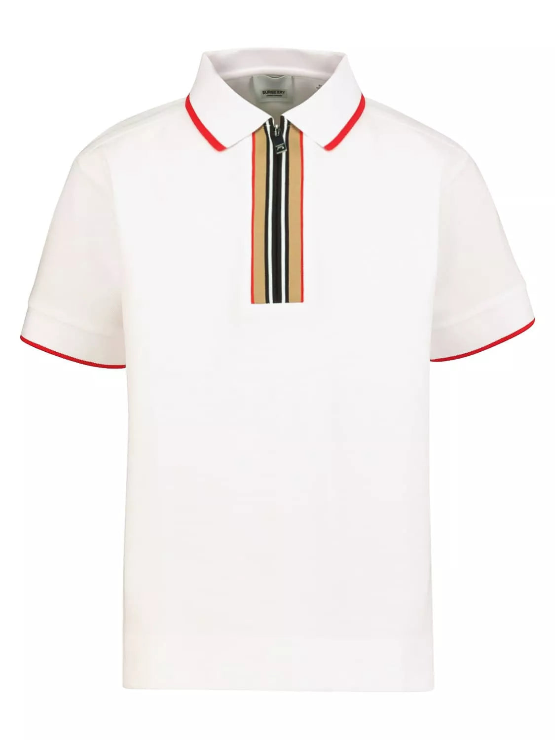 BURBERRY || Icon Stripe Zipped Polo T-Shirt - FASHION MYST 