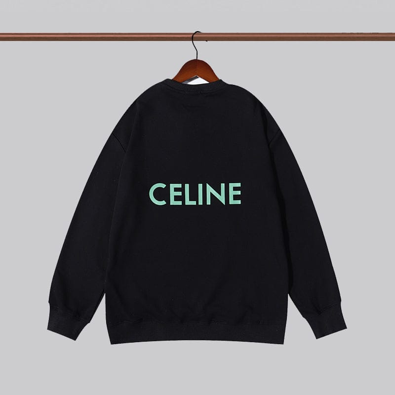 CELINE || BLACK COTTON SWEATSHIRT FOR MEN - FASHION MYST 