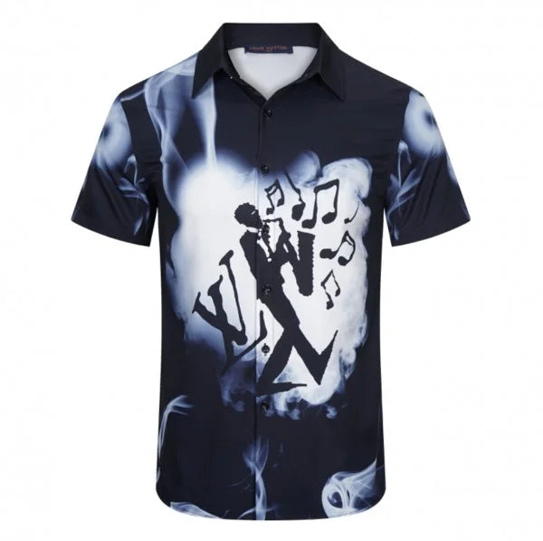 LOUIS VUITTON || Silk Short Sleeves Logo Luxury Shirts - FASHION MYST 