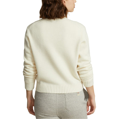 POLO RALPH LAUREN || Logo & Crest Wool Crewneck White Jumper