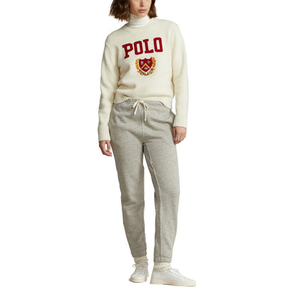 POLO RALPH LAUREN || Logo & Crest Wool Crewneck White Jumper