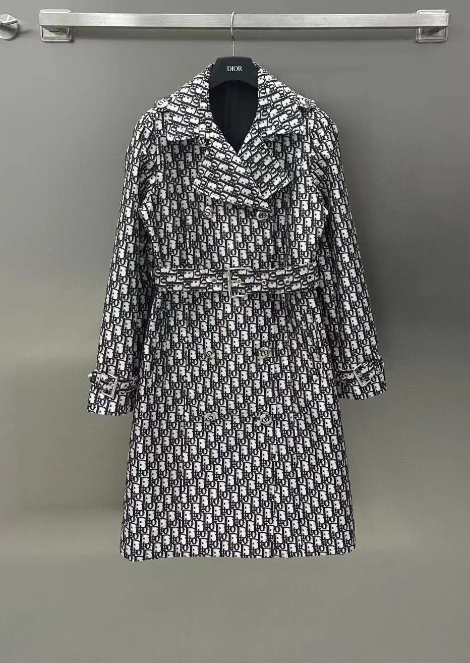 CHRISTIAN DIOR LOGO PRINTED TRENCH COAT FOR WOMEN