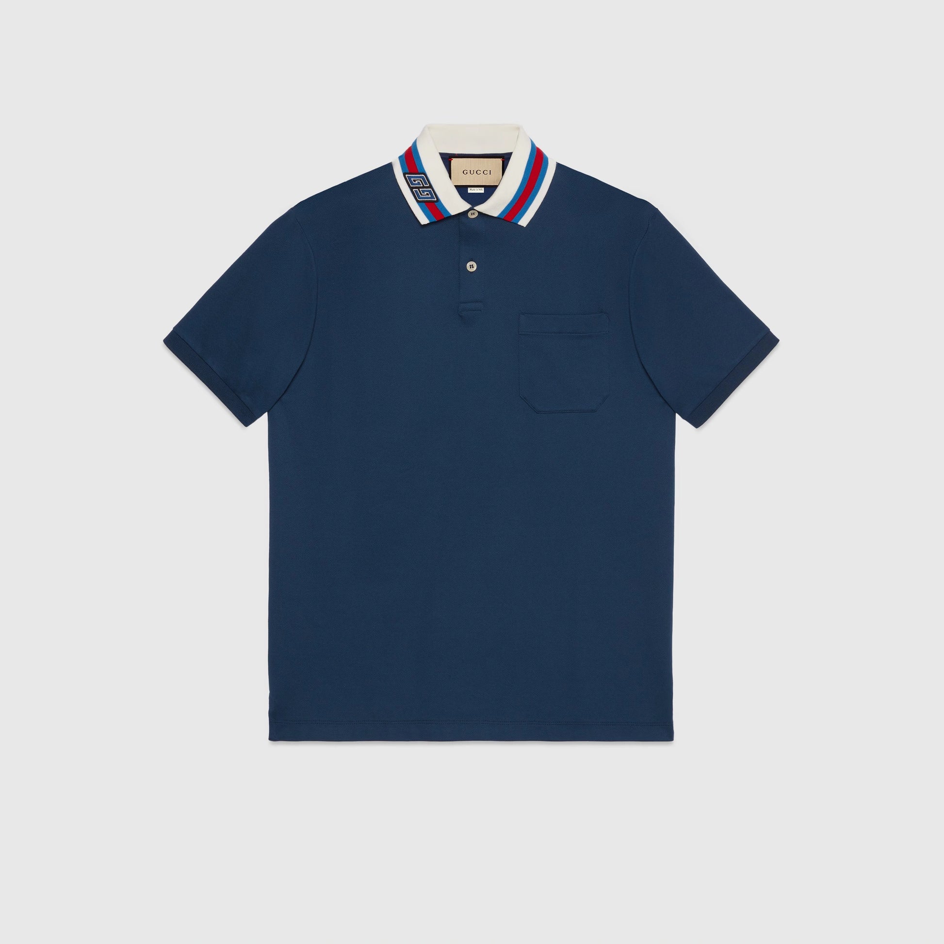 GUCCI || Cotton Piquet Polo T-Shirt With Square GG - FASHION MYST 