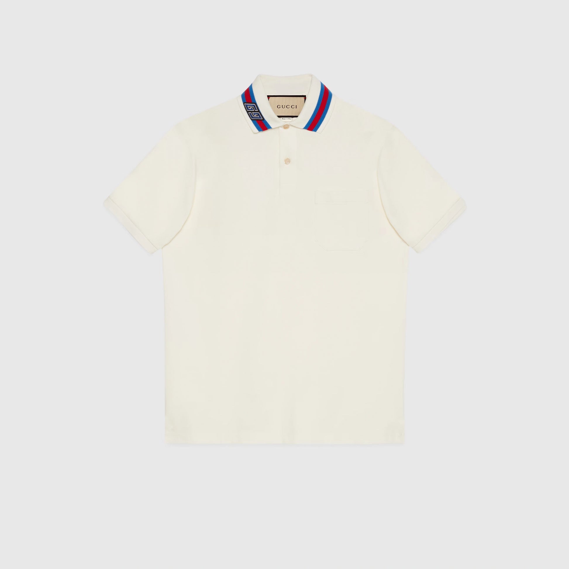 GUCCI || Cotton Piquet Polo T-Shirt With Square GG - FASHION MYST 