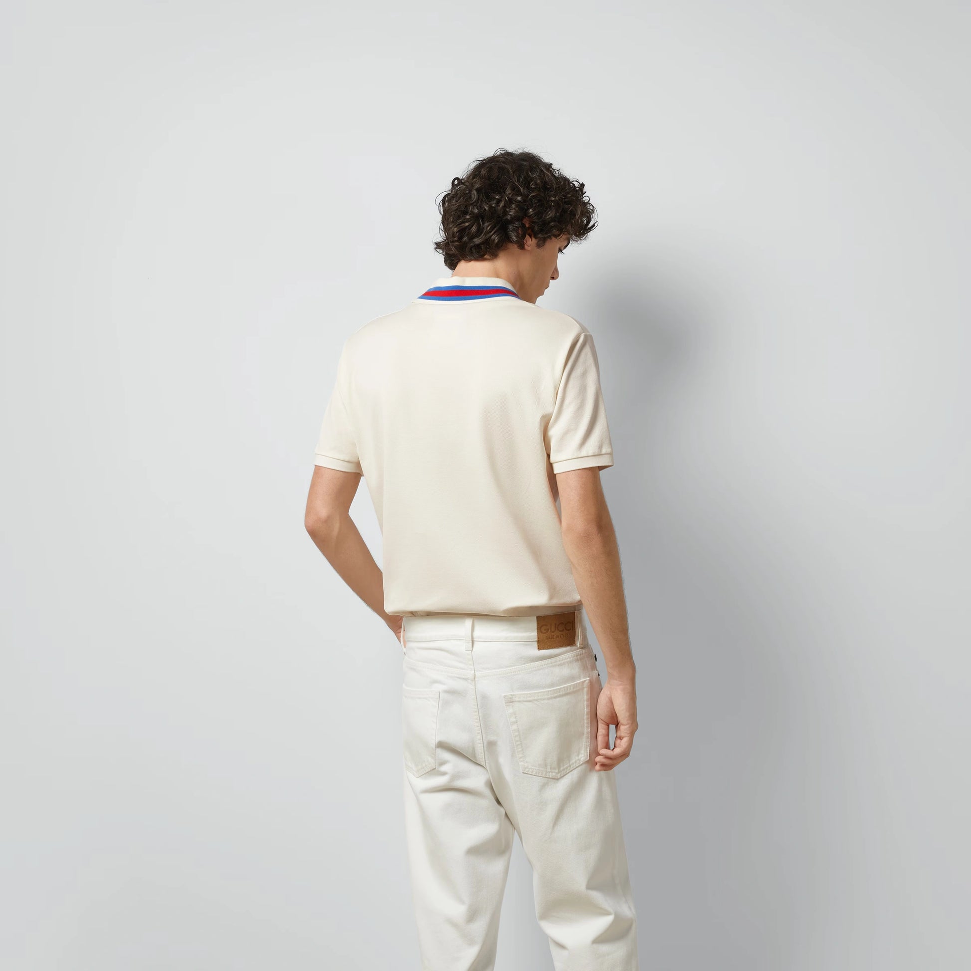 GUCCI || Cotton Piquet Polo T-Shirt With Square GG - FASHION MYST 