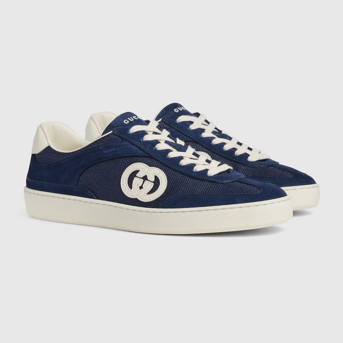 GUCCI || Interlocking G Logo Men's G75 Suede Sneakers- FASHION MYST
