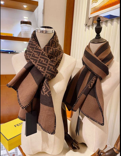 DOUBLE SIDED DESIGNER WOOLEN SCARF - FASHION MYST 