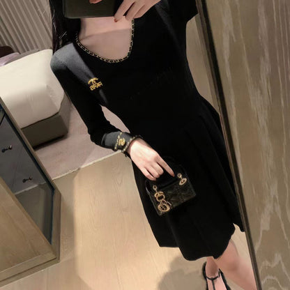 CHANEL HIGH QUALITY BLACK PARTYWEAR DRESS FOR HER - FASHION MYST 