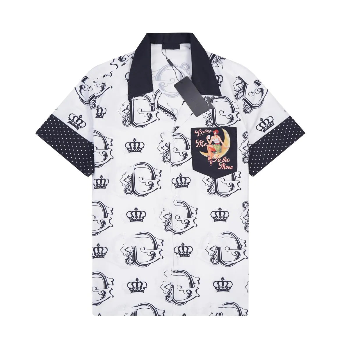 DOLCE & GABBANA || DG Logo Marina-Print Polo Shirt - FASHION MYST 