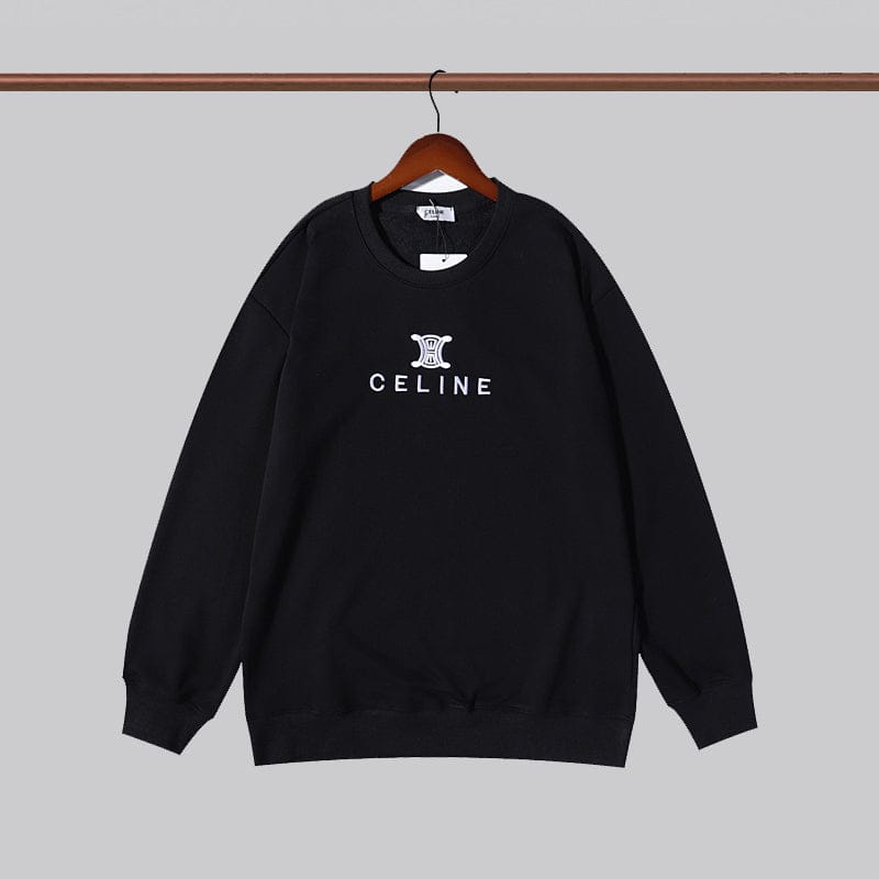 CELINE || BLACK COTTON SWEATSHIRT FOR MEN - FASHION MYST 