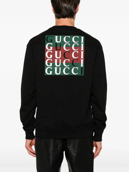 GUCCI || Luxury Cotton Jersey Back Printed Sweatshirt