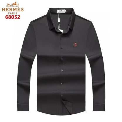 HERMES || Self Texture Elastic Full Sleeve Casual Shirt - FASHION MYST 