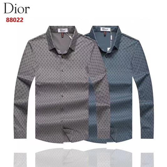 CHRISTIAN DIOR || Self Texture CD Logo Elastic Full Sleeve Casual Shirt - FASHION MYST 