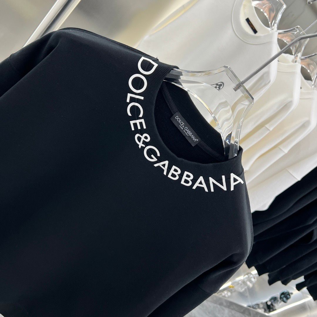 DOLCE & GABBANA || Black Logo Cotton Sweatshirt - FASHION MYST 