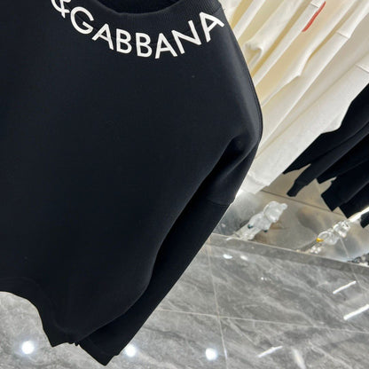 DOLCE & GABBANA || Black Logo Cotton Sweatshirt - FASHION MYST 