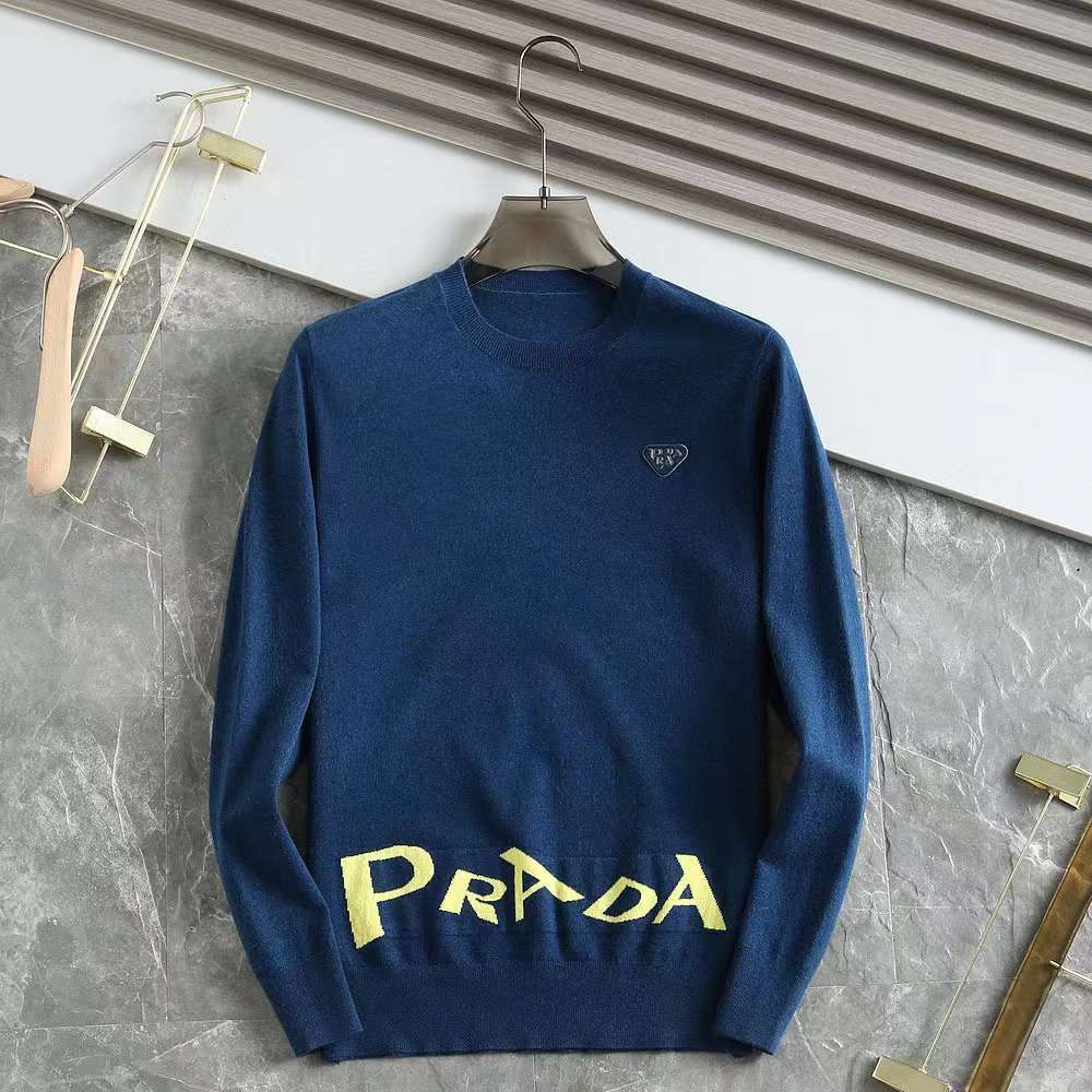 PRADA || Branded Letter-Printed Crew Neck Pullover - FASHION MYST 