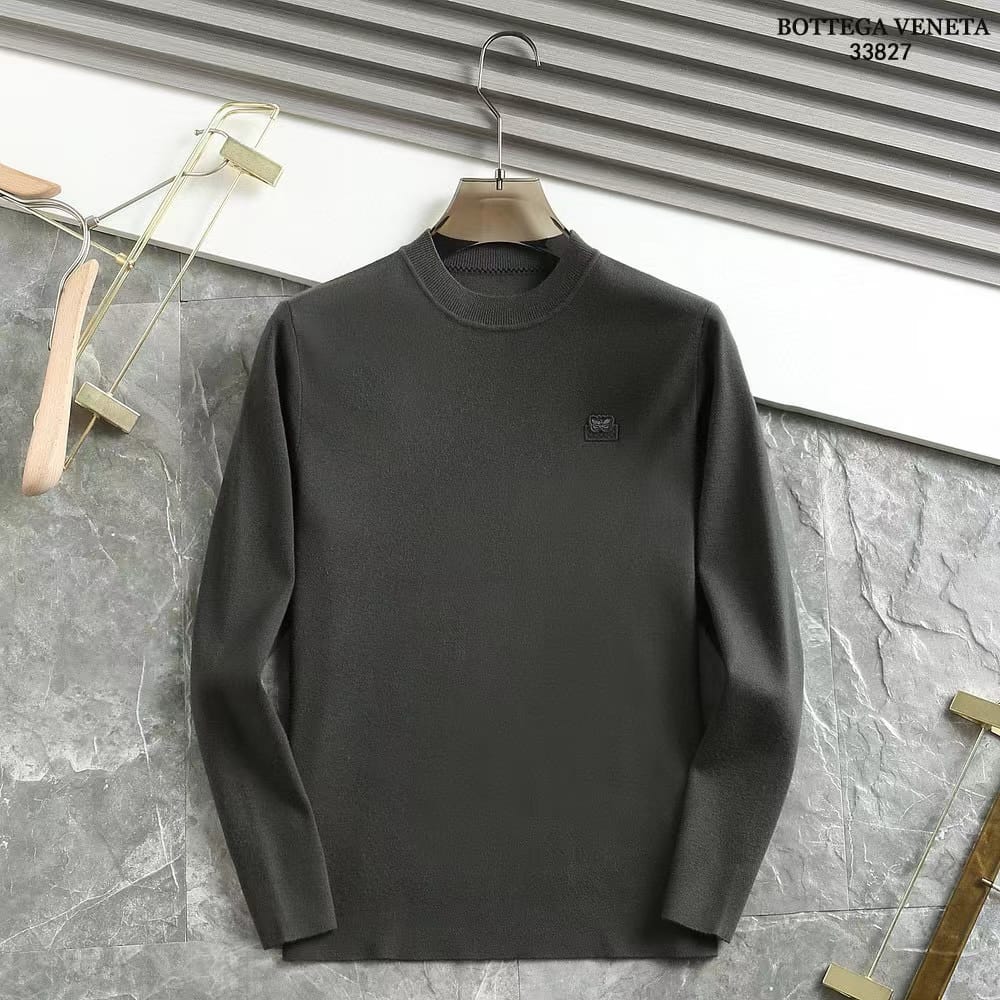 BOTTEGA VENETA || Crew Neck Pullovers Street Style Long Sleeves Plain Cotton - FASHION MYST 