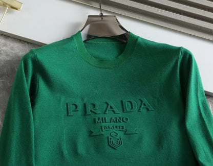 PRADA || Milano Silicone Logo Crew Neck Pullover - FASHION MYST 