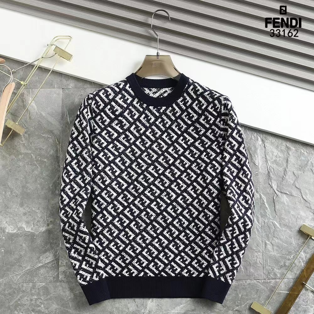 FENDI || All Over FF Logo Crew-Neck Sweater - FASHION MYST 