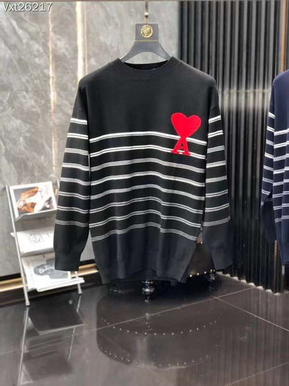 AMI || Ami De Coeur Striped Sweater - FASHION MYST 