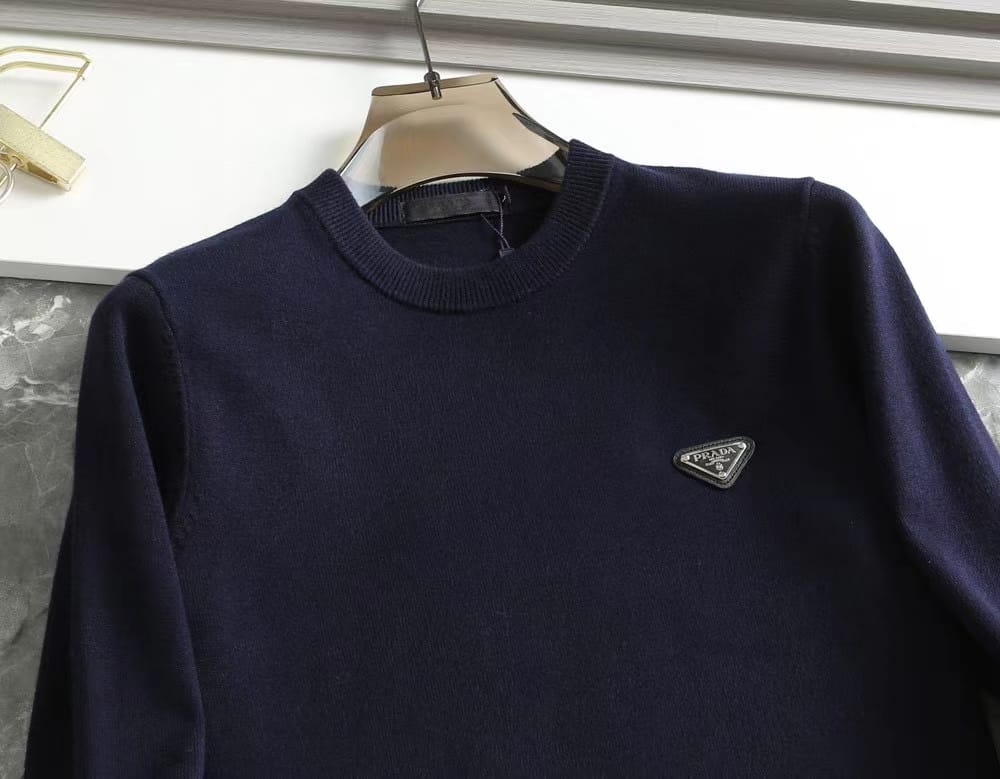 PRADA || Triangle-Logo Crew Neck Pullover - FASHION MYST 