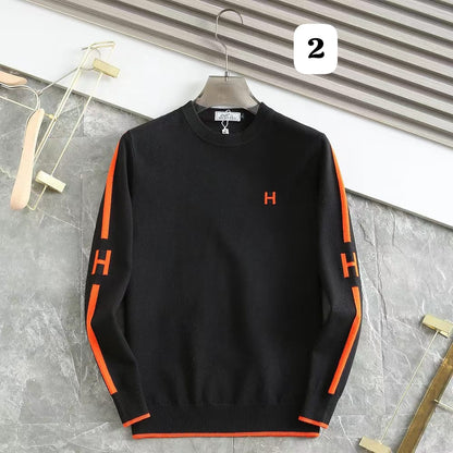 HERMES || H Logo Embroidered Woolen Coat Casual Jacket Men's Sweater - FASHION MYST 