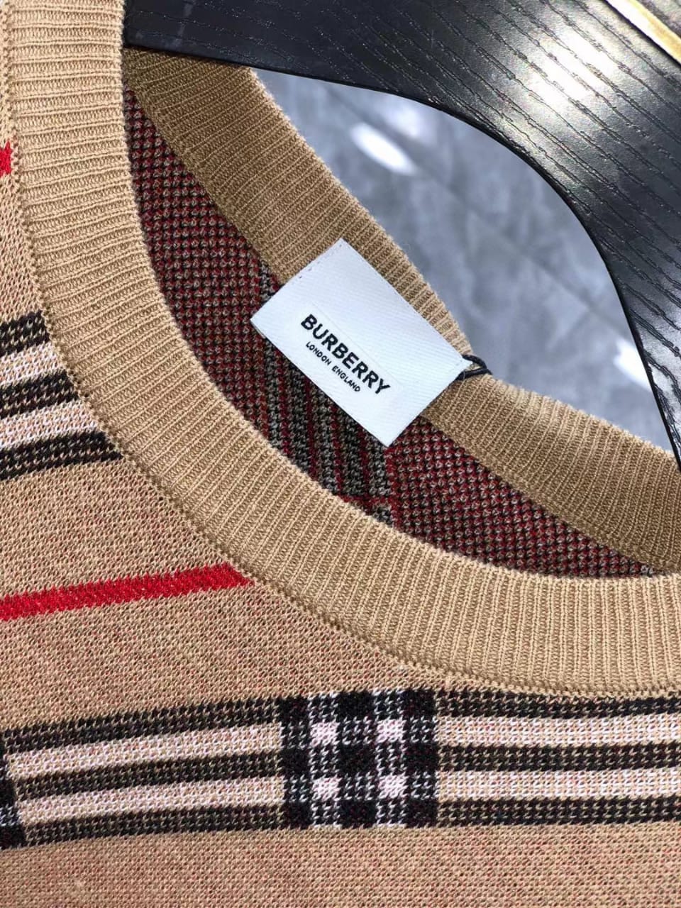 BURBERRY || Check Wool Blend Sweater - FASHION MYST 