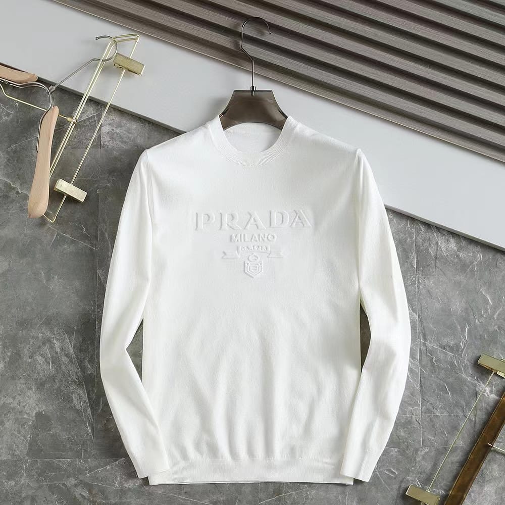 PRADA || Milano Silicone Logo Crew Neck Pullover - FASHION MYST 