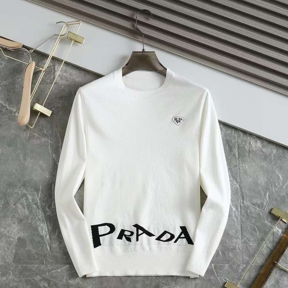 PRADA || Branded Letter-Printed Crew Neck Pullover - FASHION MYST 