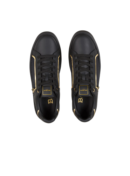 BALMAIN || B-Court Monogrammed Nylon And Leather Sneakers - FASHION MYST 