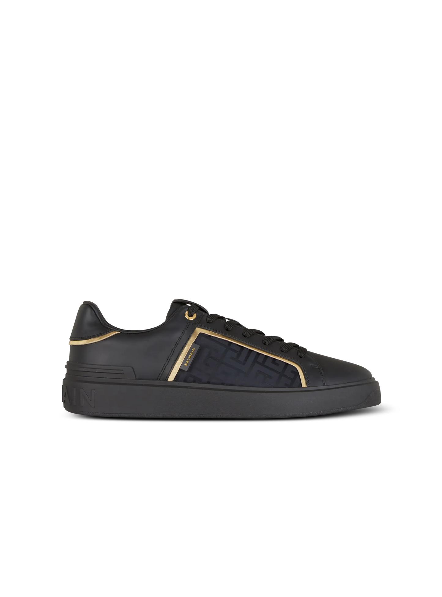 BALMAIN || B-Court Monogrammed Nylon And Leather Sneakers - FASHION MYST 