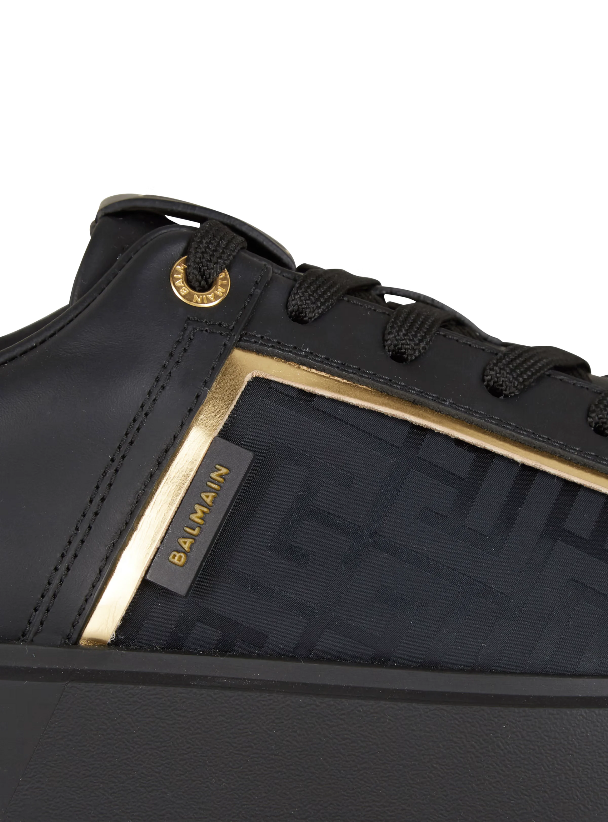 BALMAIN || B-Court Monogrammed Nylon And Leather Sneakers - FASHION MYST 