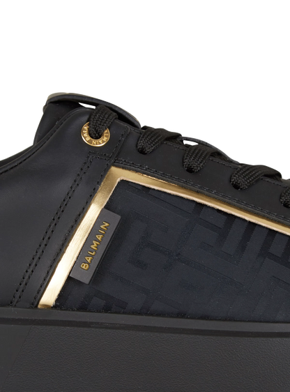 BALMAIN || B-Court Monogrammed Nylon And Leather Sneakers - FASHION MYST 