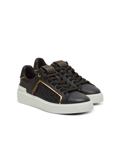 BALMAIN || B-Court Monogrammed Nylon And Leather Sneakers - FASHION MYST 