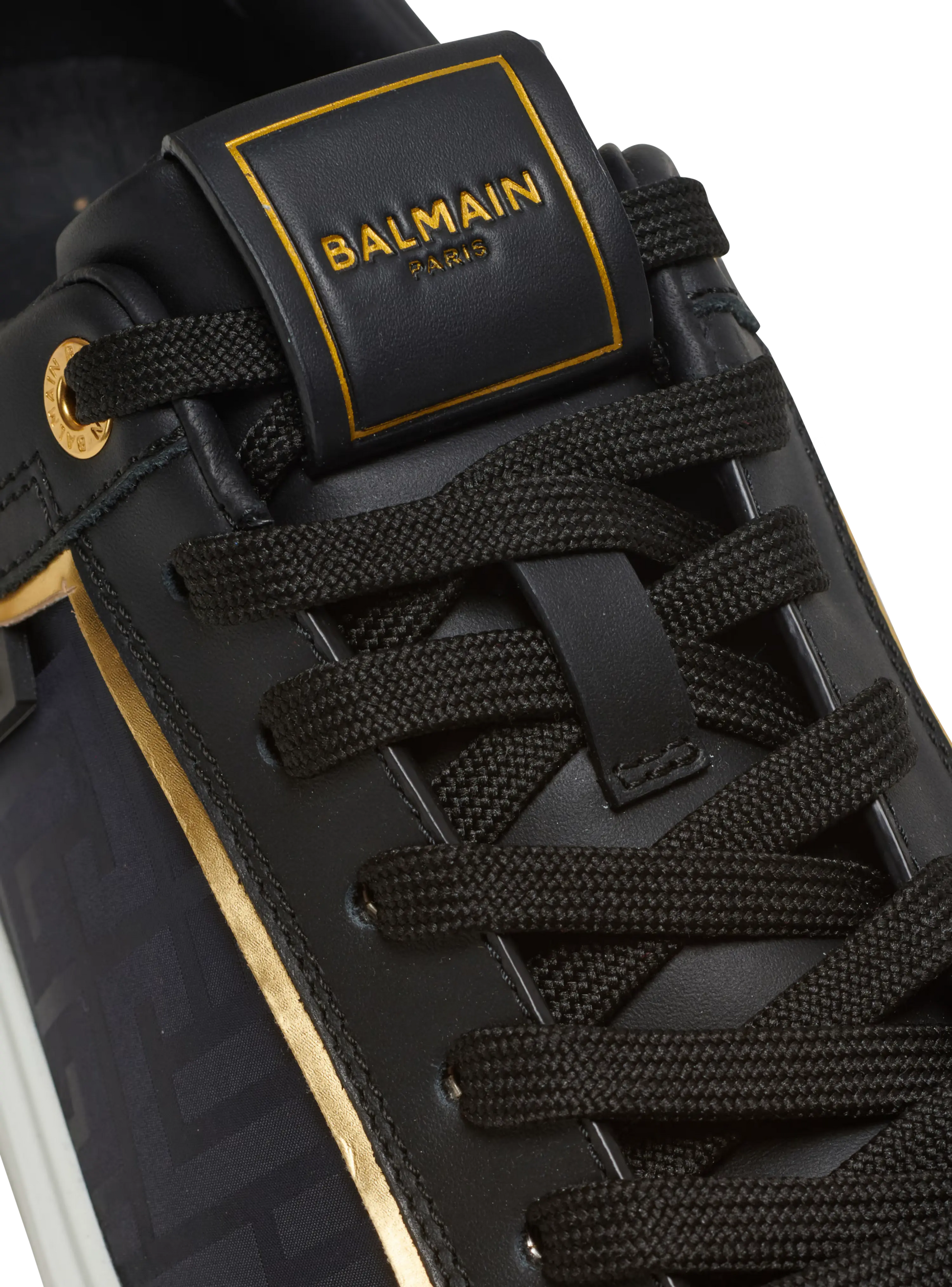 BALMAIN || B-Court Monogrammed Nylon And Leather Sneakers - FASHION MYST 