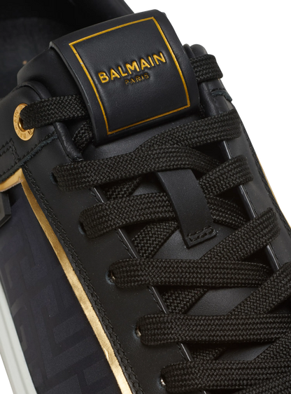 BALMAIN || B-Court Monogrammed Nylon And Leather Sneakers - FASHION MYST 