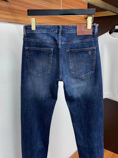 BRUNELLO CUCINELLI || Logo-Patch Slim-Fit Jeans - FASHION MYST 