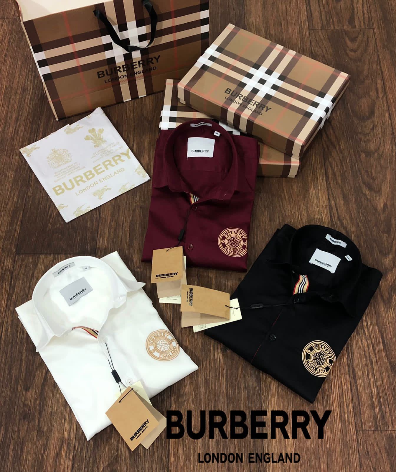 BURBERRY || 2023 ONGOING STORE ARTICLE VD EMBROIDERY LOGO SHIRT - FASHION MYST 